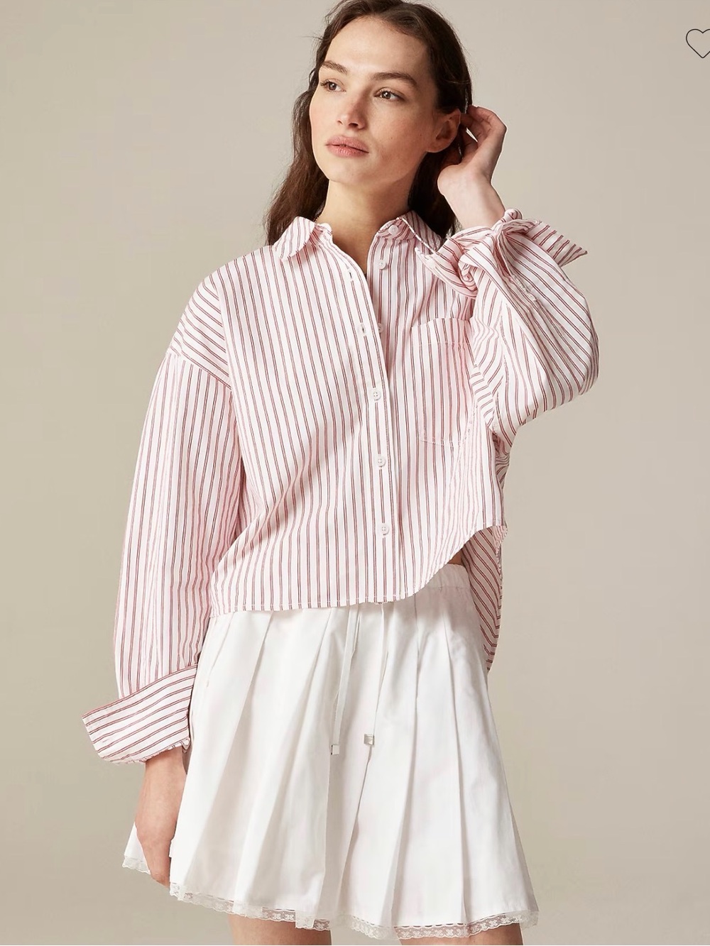 J. Crew Étienne cropped button-up shirt in stripe